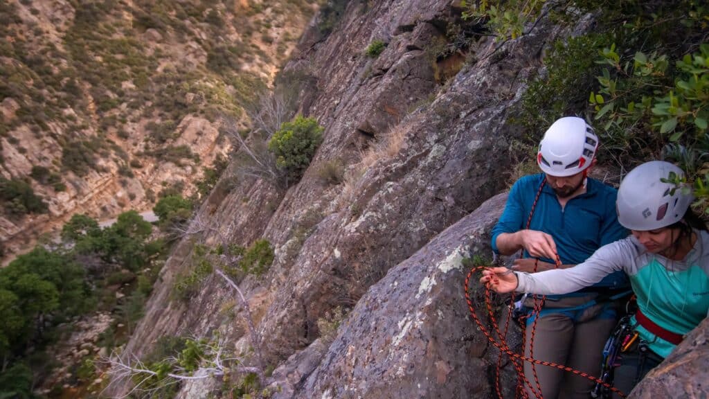 twotoppedpipecleaner 2 Two climbers topped out on Pipe Cleaner, at Sespe Gorge.